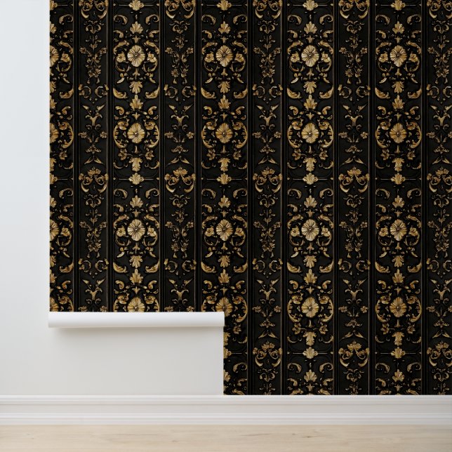 Klassiek donker elegant patroon behang (Applicatie)