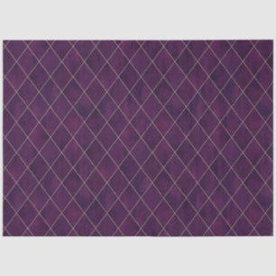 Klassiek donker Paars Velvet Argyle Pattern Luxury Tissuepapier
