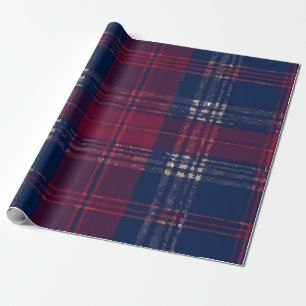 Klassiek donkerblauw en rood geruit – Tijdloos en Cadeaupapier