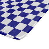 Klassiek donkerblauw en wit Checkerboard Patroon Snijplank (Hoek)