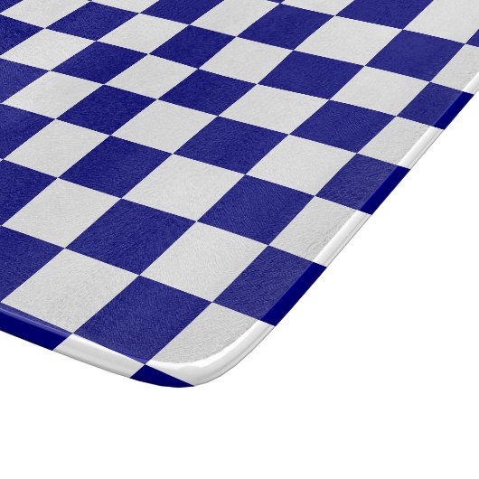 Klassiek donkerblauw en wit Checkerboard Patroon Snijplank (Hoek)