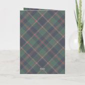 Klassiek donkerblauw rood groen ruitpatroon feestdagen kaart (Achterkant)
