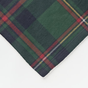 Klassiek donkerblauw rood groen ruitpatroon fleece deken