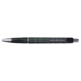 Klassiek donkerblauw rood groen ruitpatroon pen