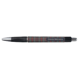 Klassiek donkerblauw rood groen ruitpatroon pen