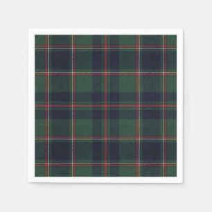 Klassiek donkerblauw rood groen ruitpatroon servet