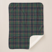 Klassiek donkerblauw rood groen ruitpatroon sherpa deken (Voorkant)