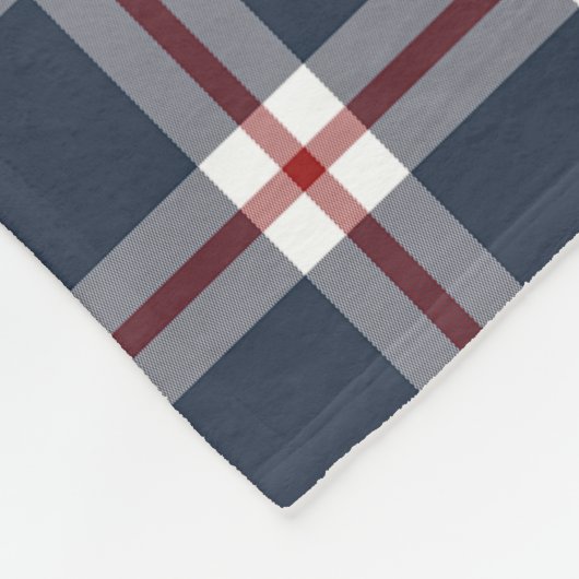 Klassiek Donkerblauw Rood Wit Gingham geruite patr Fleece Deken (Hoek)