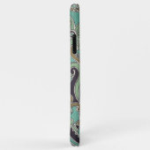 Klassiek donkerblauw turquoise paisley bloempatroo Case-Mate iPhone case (Achterkant/rechts)