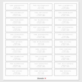 Klassiek donkergrijs individueel huwelijksadres sticker