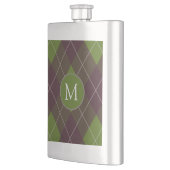 Klassiek donkergroen argylepatroon met monogram flacon (Links)