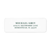 Klassiek donkergroen modern retouradres etiket (Voorkant)