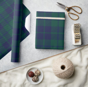 Klassiek donkergroen tartan geruit patroon cadeaupapier