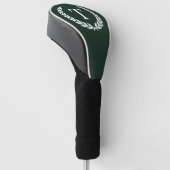 Klassiek donkergroen & wit initiaal laurier monogr golfheadcover (Schuin)