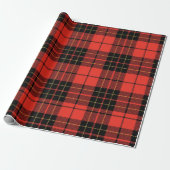 Klassiek donkerrood tartan inpakpapier (Uitgerold)