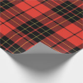 Klassiek donkerrood tartan inpakpapier (Hoek)