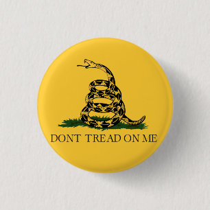 Klassiek Don't Tread on Me, Gadsden vlag theefeest Ronde Button 3,2 Cm