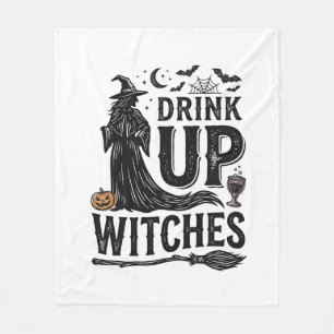 Klassiek Drink Op Heksen Halloween Shirt Ontwerp_1 Fleece Deken
