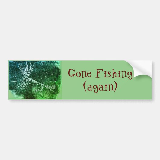 Klassiek droge-vliegpatroon voor forel- en baardvi bumpersticker (Voorkant)