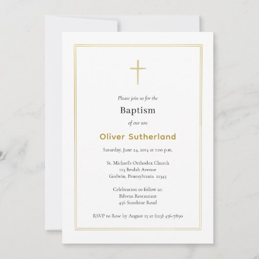 Klassiek Dubbel Goud Lijst Eenvoudige Orthodoxe Do Kaart (Voorkant)