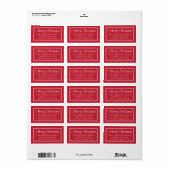 Klassiek dubbel rand rode kerst retouradres etiket (Full Sheet)