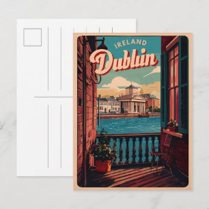 Klassiek Dublin stad, Ierland republiek reis gesch Briefkaart