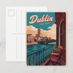 Klassiek Dublin stad, Ierland republiek reis gesch Briefkaart