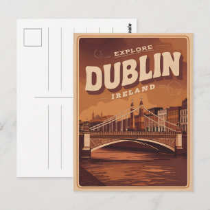 Klassiek Dublin stad, Ierland republiek reis gesch Briefkaart
