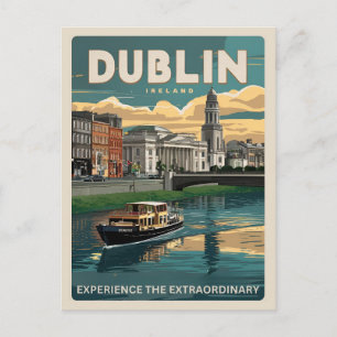 Klassiek Dublin stad, Ierland republiek reis gesch Briefkaart