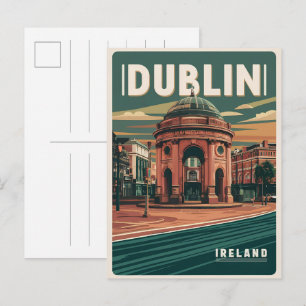 Klassiek Dublin stad, Ierland republiek reis gesch Briefkaart