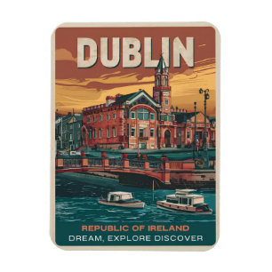 Klassiek Dublin stad, Ierland republiek reis gesch Magneet