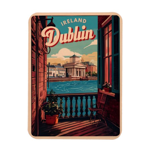 Klassiek Dublin stad, Ierland republiek reis gesch Magneet (Verticaal)