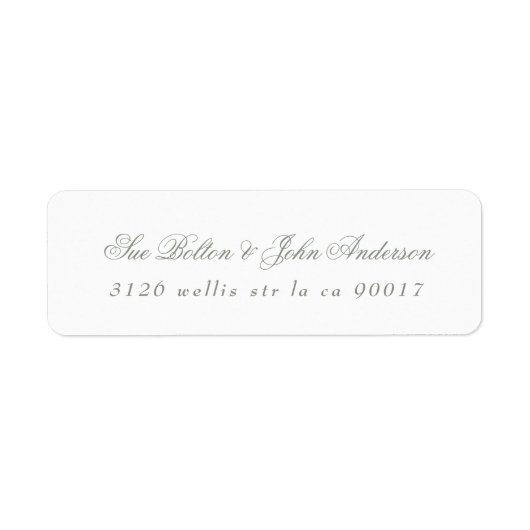 Klassiek Duidelijk Sage Groen Wit Terugkeeradres Etiket (Voorkant)