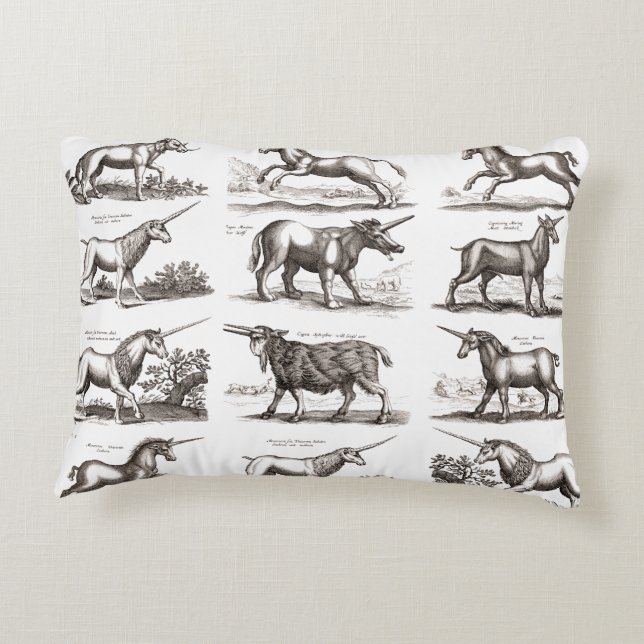 Klassiek Eenhoorn Antiek Mythisch Magisch Wezen Accent Kussen (Achterkant)