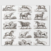 Klassiek Eenhoorn Antiek Mythisch Magisch Wezen Cadeaupapier (Vlak)