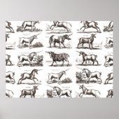 Klassiek Eenhoorn Antiek Mythisch Magisch Wezen Poster (Voorkant)