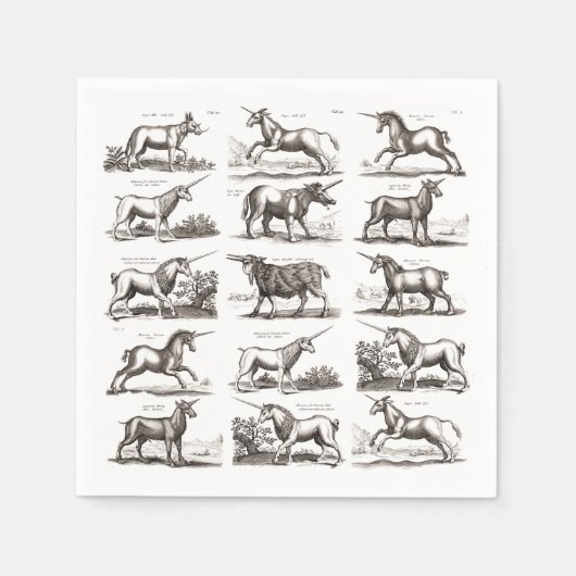 Klassiek Eenhoorn Antiek Mythisch Magisch Wezen Servet (Voorkant)