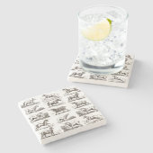 Klassiek Eenhoorn Antiek Mythisch Magisch Wezen Stenen Onderzetter (Zijkant)