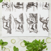 Klassiek Eenhoorn Antiek Mythisch Magisch Wezen Theedoek (Gevouwen)