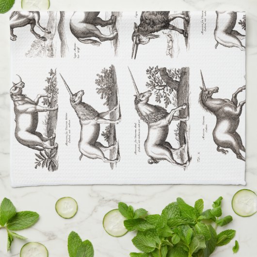 Klassiek Eenhoorn Antiek Mythisch Magisch Wezen Theedoek (Gevouwen)