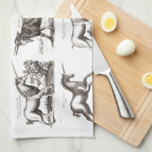 Klassiek Eenhoorn Antiek Mythisch Magisch Wezen Theedoek (Quarter Fold)