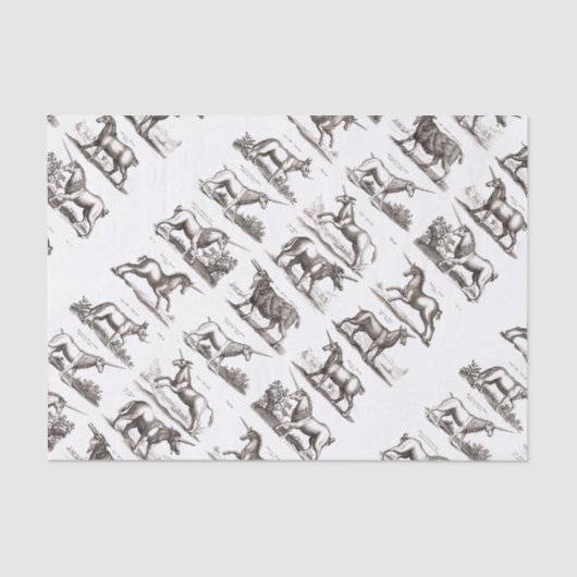 Klassiek Eenhoorn Antiek Mythisch Magisch Wezen Tissuepapier (Voorkant)