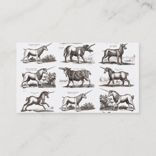 Klassiek Eenhoorn Antiek Mythisch Magisch Wezen Visitekaartje (Achterkant)