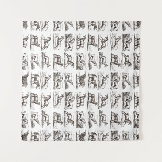 Klassiek Eenhoorn Antiek Mythisch Magisch Wezen Wandkleed (Voorkant (horizontaal))