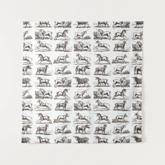 Klassiek Eenhoorn Antiek Mythisch Magisch Wezen Wandkleed (Voorkant)