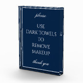 Klassiek Eenvoudig blauw handdoekblok Fotoblokken (Rechts)