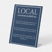 Klassiek Eenvoudig Blauw Lokale het Teken van Aanb Reclamebord Met Voetstuk (Voorkant)