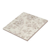 Klassiek Eenvoudig Bloemig Zachte Beige Tegeltje (Zijkant)