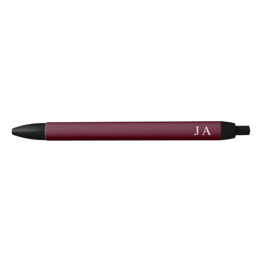 Klassiek eenvoudig bordeauxrood monogram briefpapi zwarte inkt pen (Voorkant)