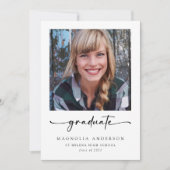 Klassiek Eenvoudig één foto-Afstuderen Aankondiging (Voorkant)